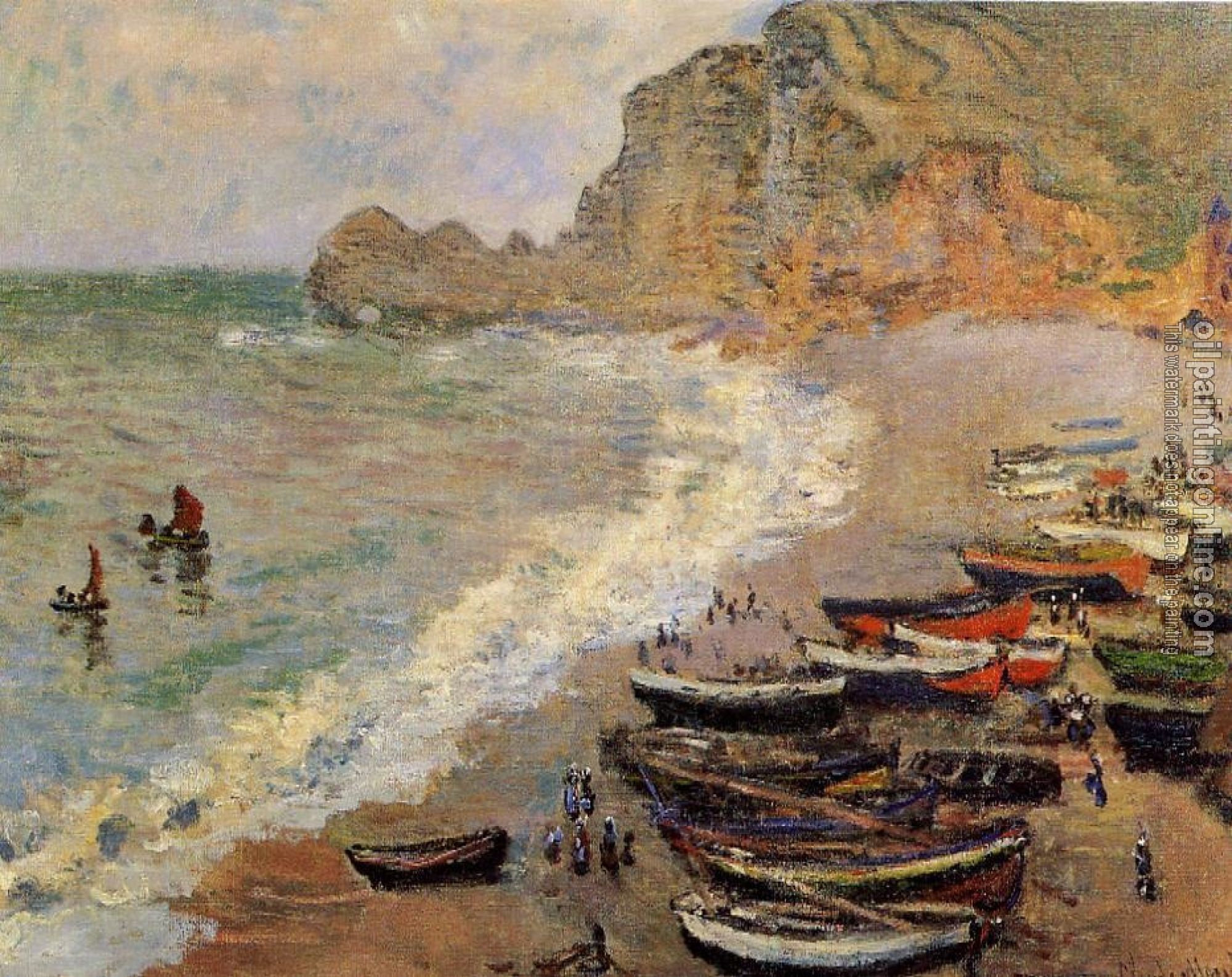 Monet, Claude Oscar - Beach at Etretat
